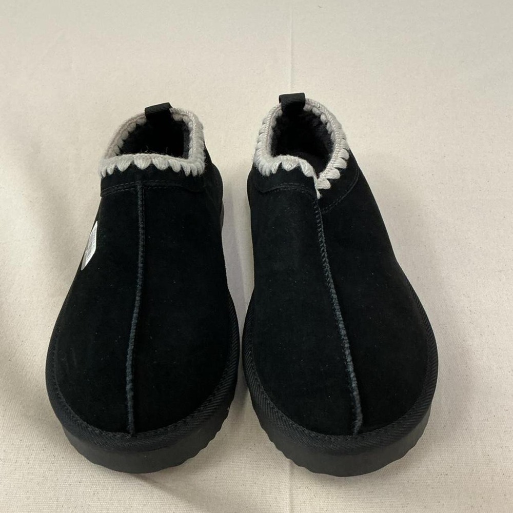 Cozy black slip-on house shoes